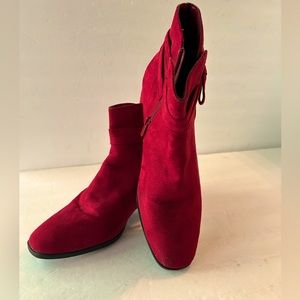 East 5th Burgundy Faux Suede Booties